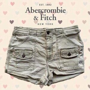 Abercrombie & Fitch Green Cargo Denim Utility Shorts